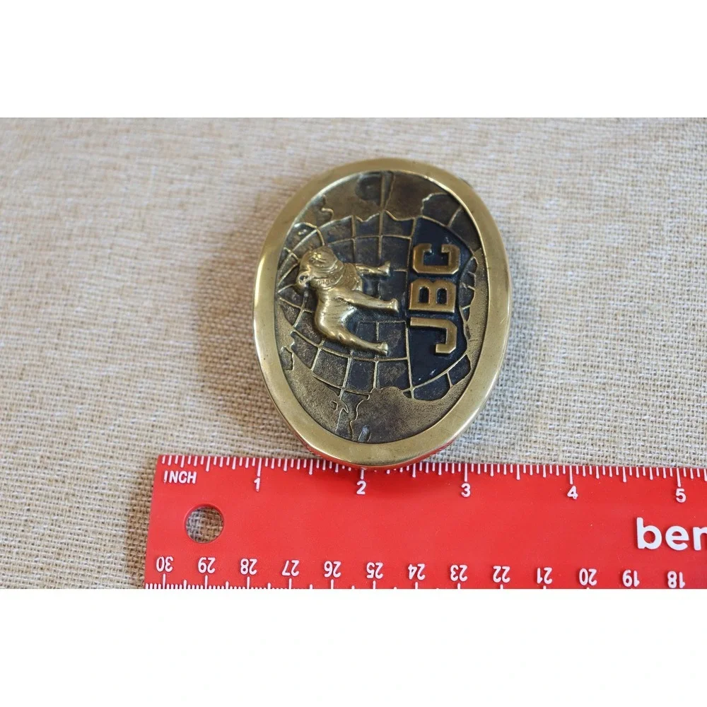 Vintage Keith Smykal & Co. Solid Brass Mack Bulldog Belt Buckle Made in USA